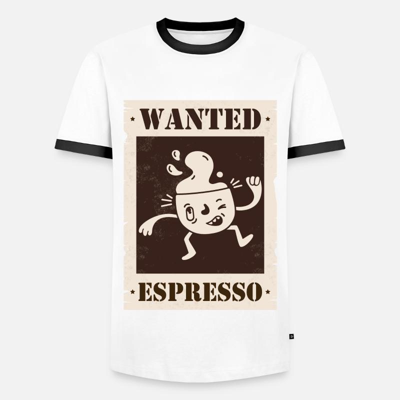 Wanted Espresso - Men's Ringer Shirt - white/black