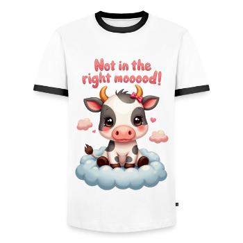Süße traurige Kuh nicht in der richtigen Stimmung - Männer Kontrast-T-Shirt - Weiß/Schwarz - Vorne - AI Model Female 172 light (172cm) & AI Model Male 178 dark (178cm)