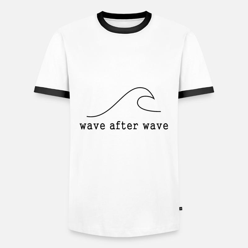 Wave after wave - Männer Kontrast-T-Shirt - Weiß/Schwarz