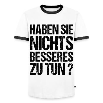 Nichts besseres zu tun Chef Kollege Arbeit Betrieb - Männer Kontrast-T-Shirt - Weiß/Schwarz - Vorne - AI Model Female 172 light (172cm) & AI Model Male 178 dark (178cm)