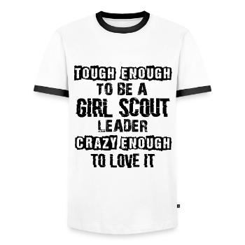 Pfadfinder Mädchen Scout Girl - T-shirt contrasté Homme - blanc/noir - Devant - AI Model Female 172 light (172cm) & AI Model Male 178 dark (178cm)