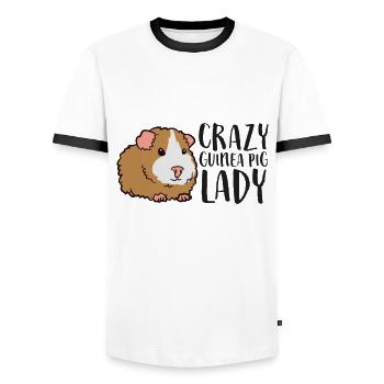 Dame cochonne folle - T-shirt contrasté Homme - blanc/noir - Devant - AI Model Female 172 light (172cm) & AI Model Male 178 dark (178cm)