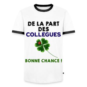 De la part de collègues inoubliables - T-shirt contrasté Homme - blanc/noir - Devant - AI Model Female 172 light (172cm) & AI Model Male 178 dark (178cm)
