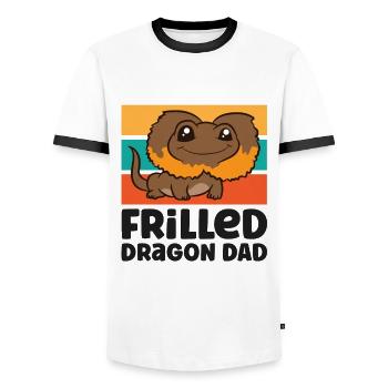 Curled Dragon Papa Reptile Curled - T-shirt contrasté Homme - blanc/noir - Devant - AI Model Female 172 light (172cm) & AI Model Male 178 dark (178cm)