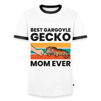 Beste Gargoyle-Gecko-Mutter aller Zeiten - Männer Kontrast-T-Shirt - Weiß/Schwarz - Vorne - AI Model Female 172 light (172cm) & AI Model Male 178 dark (178cm)