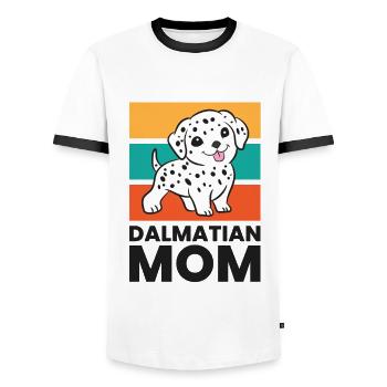 Funny Dalmatian Mom Dalmatian Dog - Men's Ringer Shirt - white/black - Front - AI Model Female 172 light (172cm) & AI Model Male 178 dark (178cm)