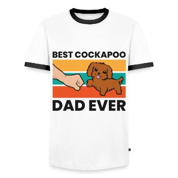 Best Cockapoo Dad Ever Funny Cockapoo Dog - Men's Ringer Shirt - white/black - Front - AI Model Female 172 light (172cm) & AI Model Male 178 dark (178cm)