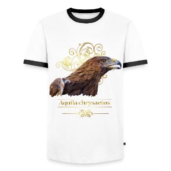 Golden Eagle - Men's Ringer Shirt - white/black - Front - AI Model Female 172 light (172cm) & AI Model Male 178 dark (178cm)