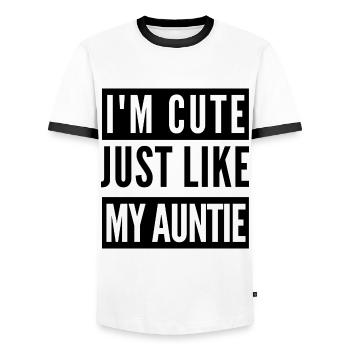 I'm cute just like my auntie - Men's Ringer Shirt - white/black - Front - AI Model Female 172 light (172cm) & AI Model Male 178 dark (178cm)