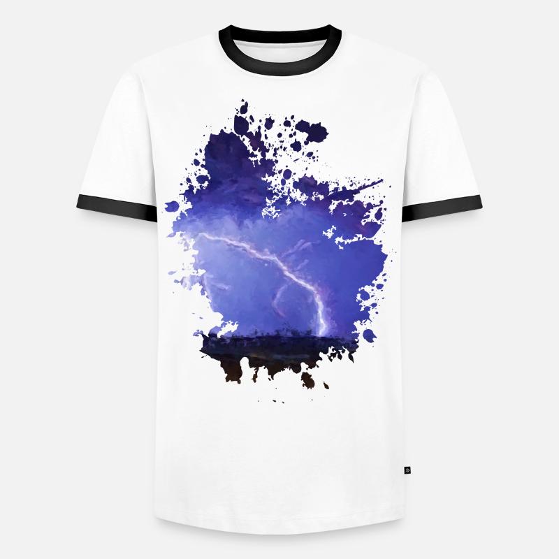 Blitz - Männer Kontrast-T-Shirt - Weiß/Schwarz