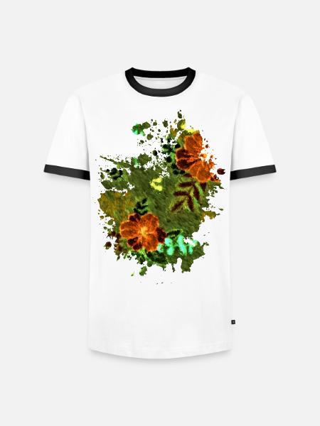 Flower Smash - Männer Kontrast-T-Shirt - Weiß/Schwarz