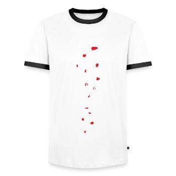 Boulder climbing wall Climbing Boulder indoor climbing center - Men's Ringer Shirt - white/black - Front - AI Model Female 172 light (172cm) & AI Model Male 178 dark (178cm)