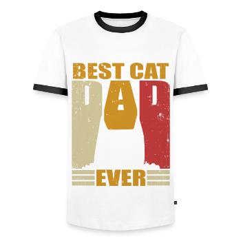 Best cat papa ever cats gift - Men's Ringer Shirt - white/black - Front - AI Model Female 172 light (172cm) & AI Model Male 178 dark (178cm)