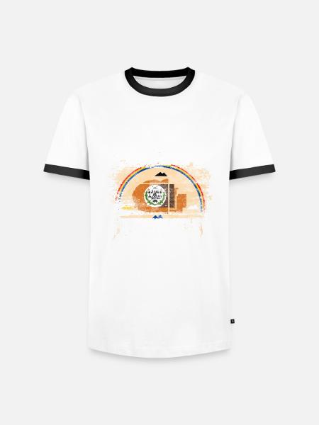 Navajo Strong Distressed Graffiti Flag - Men's Ringer Shirt - 