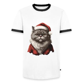 Hübsches Adventskatzendesign für alle Kätzchenbesitzer - Männer Kontrast-T-Shirt - Weiß/Schwarz - Vorne - AI Model Female 172 light (172cm) & AI Model Male 178 dark (178cm)