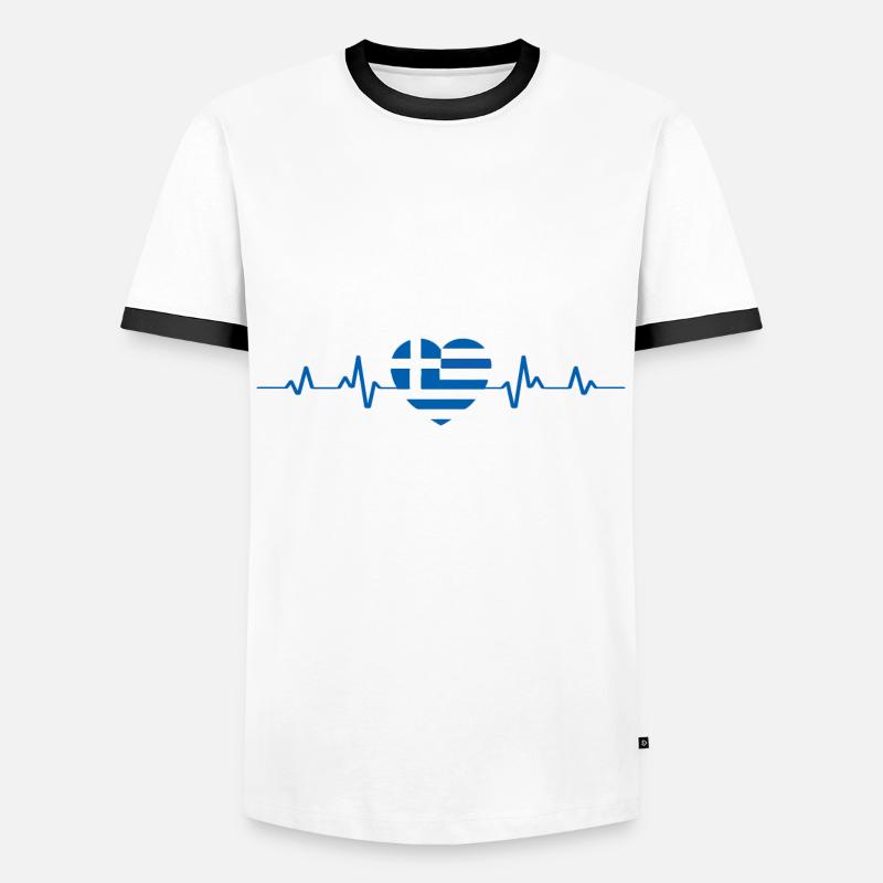 Grèce Hellas - T-shirt contrasté Homme - blanc/noir
