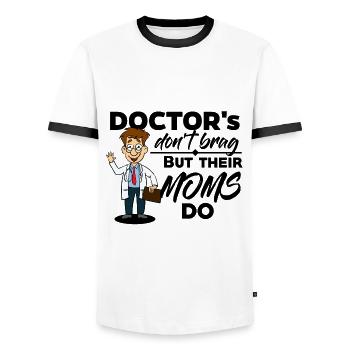 Doctor & Medic - Their Moms Brag - Men's Ringer Shirt - white/black - Front - AI Model Female 172 light (172cm) & AI Model Male 178 dark (178cm)