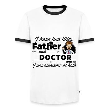 Arzt & Mediziner und Vater - Männer Kontrast-T-Shirt - Weiß/Schwarz - Vorne - AI Model Female 172 light (172cm) & AI Model Male 178 dark (178cm)