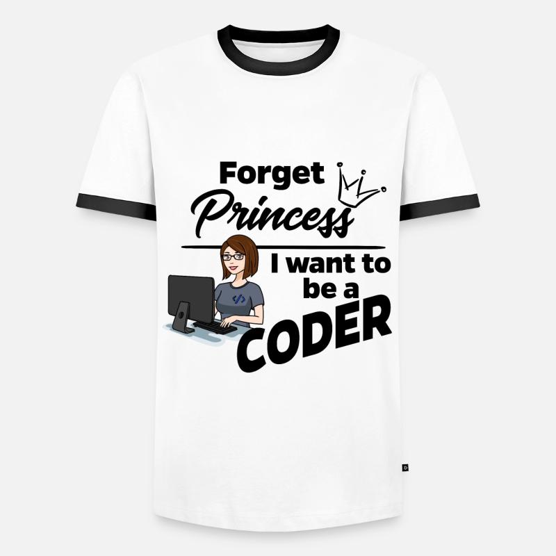 Programmiererin statt Prinzessin - Männer Kontrast-T-Shirt - Weiß/Schwarz