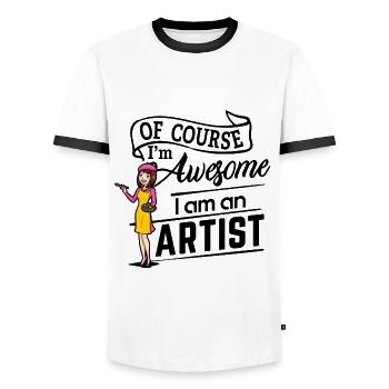 Artiste - Incroyable - T-shirt contrasté Homme - blanc/noir - Devant - AI Model Female 172 light (172cm) & AI Model Male 178 dark (178cm)