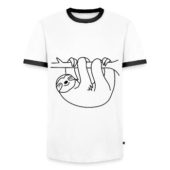 indolence - T-shirt contrasté Homme - blanc/noir - Devant - AI Model Female 172 light (172cm) & AI Model Male 178 dark (178cm)