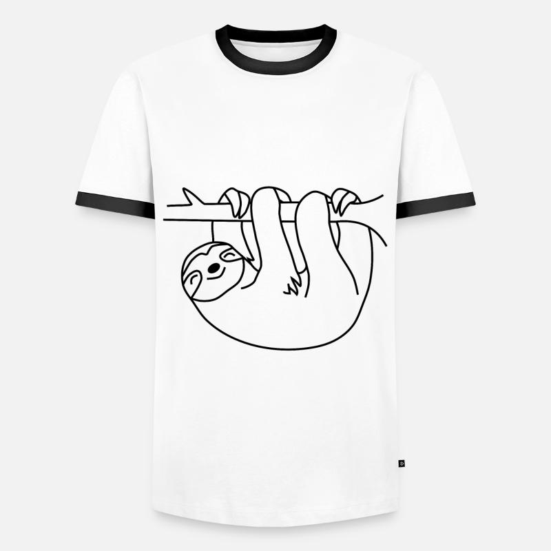 Faultier - Männer Kontrast-T-Shirt - Weiß/Schwarz