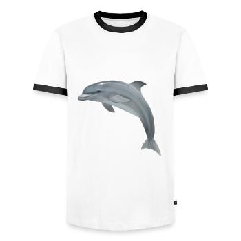 Süßer Delfin - Männer Kontrast-T-Shirt - Weiß/Schwarz - Vorne - AI Model Female 172 light (172cm) & AI Model Male 178 dark (178cm)