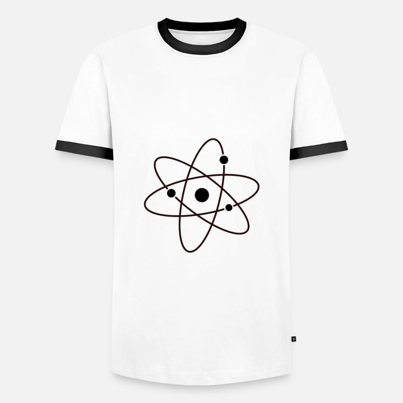 atom - Men's Ringer Shirt - white/black