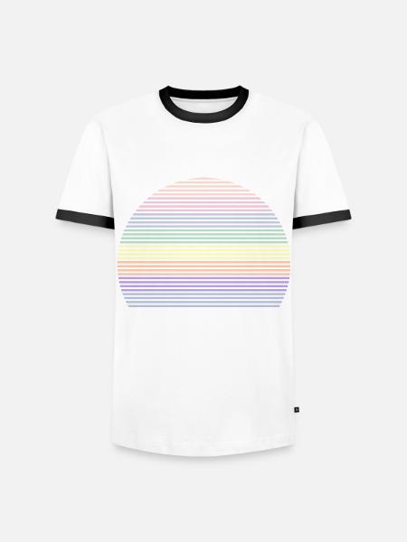 Retro sateenkaari pastellivärit symbolin muoto - Miesten kontrastipaita - valkoinen/musta