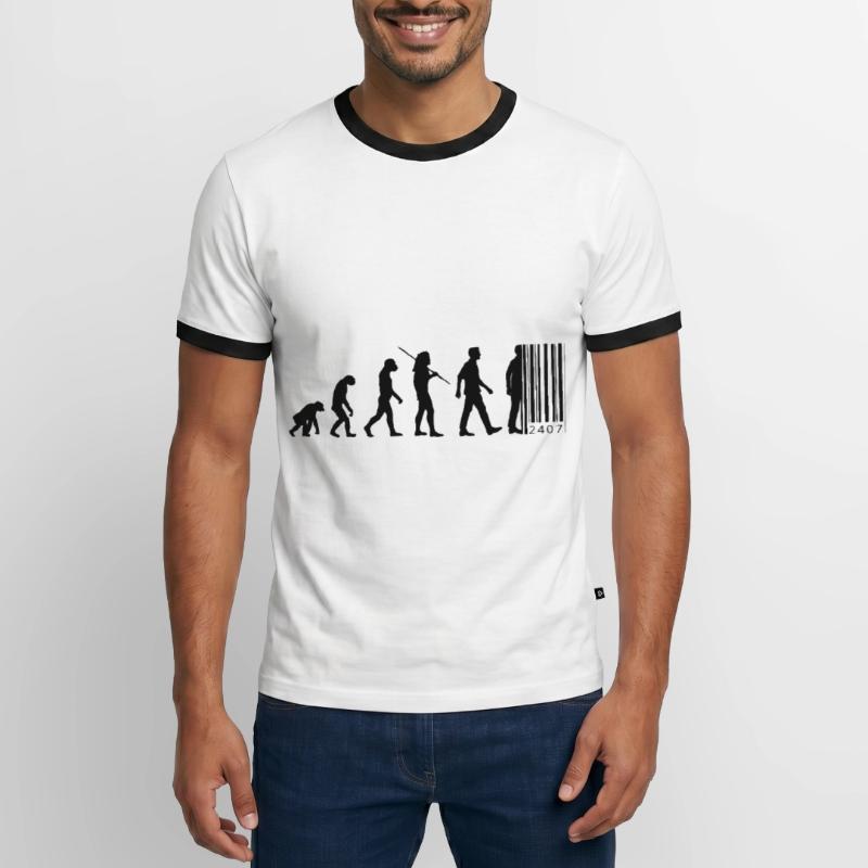 Evolution - code à barres T-shirt contrasté Homme