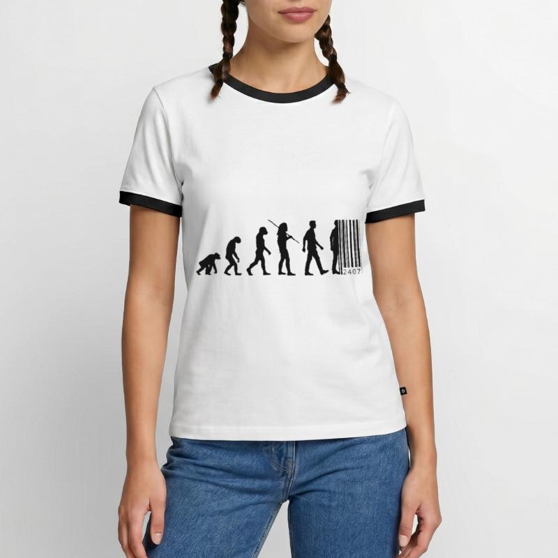 Evolution - code à barres T-shirt contrasté Homme