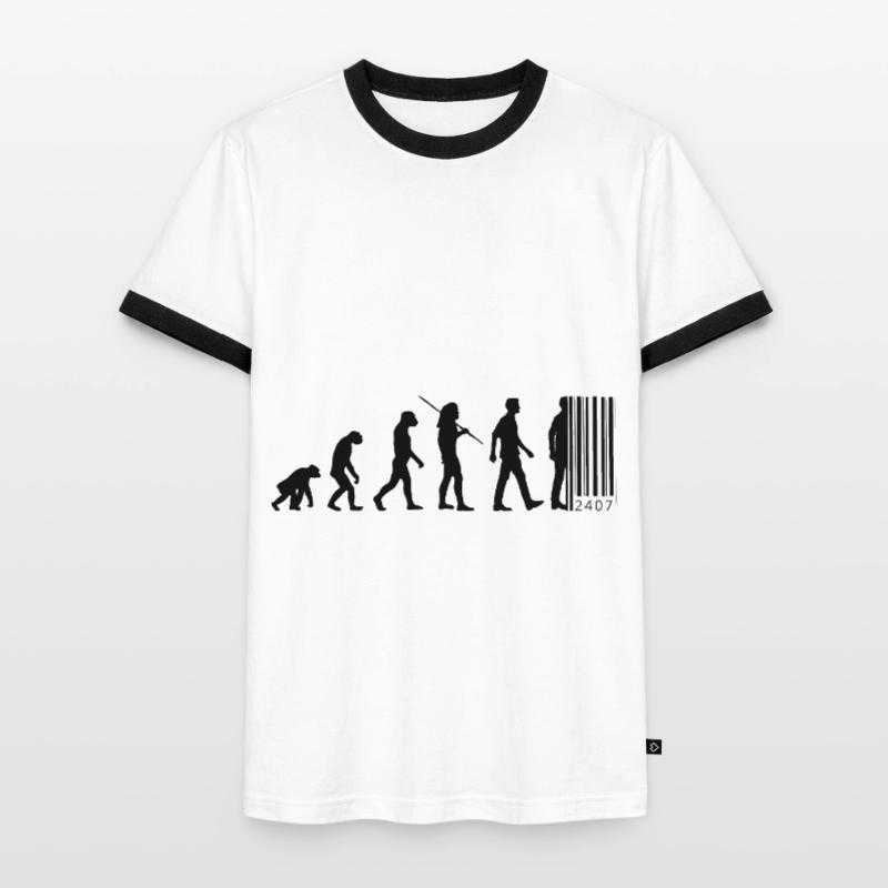 Evolution - code à barres T-shirt contrasté Homme