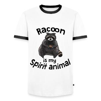 Waschbär - my spirit animal - Männer Kontrast-T-Shirt - Weiß/Schwarz - Vorne - AI Model Female 172 light (172cm) & AI Model Male 178 dark (178cm)