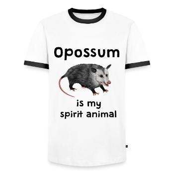 Opossum est mon animal spirituel - T-shirt contrasté Homme - blanc/noir - Devant - AI Model Female 172 light (172cm) & AI Model Male 178 dark (178cm)