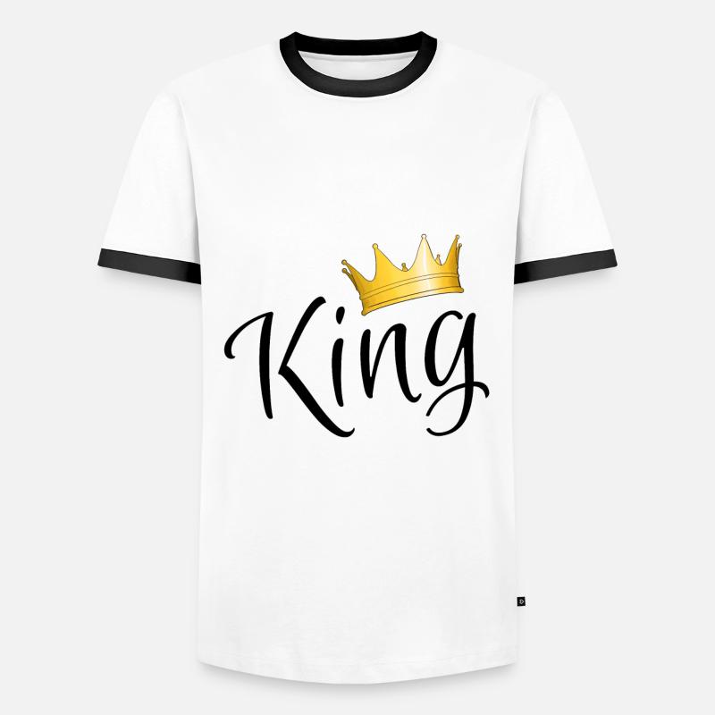King - king - Men's Ringer Shirt - white/black