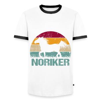 Noriker Pferd Vintage Retro - Männer Kontrast-T-Shirt - Weiß/Schwarz - Vorne - AI Model Female 172 light (172cm) & AI Model Male 178 dark (178cm)