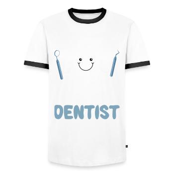 Future Job Dentist Junior Dentist Baby Boy - Men's Ringer Shirt - white/black - Front - AI Model Female 172 light (172cm) & AI Model Male 178 dark (178cm)
