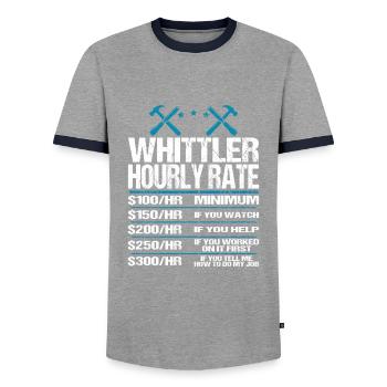 Whittling Holzschnitzer Holz Schnitzen Spruch - Männer Kontrast-T-Shirt - Grau/Navy  - Vorne - AI Model Female 172 light (172cm) & AI Model Male 178 light (178cm)