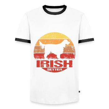 Irish Red Setter Dog Sun Lover Baby - Men's Ringer Shirt - white/black - Front - AI Model Female 172 light (172cm) & AI Model Male 178 dark (178cm)