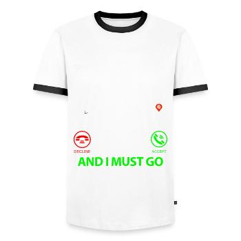 Chug dog calls Funny saying Funny Dictons Funny - T-shirt contrasté Homme - blanc/noir - Devant - AI Model Female 172 light (172cm) & AI Model Male 178 dark (178cm)
