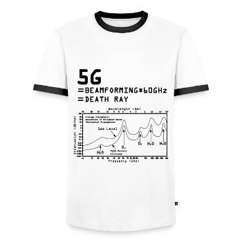 5G Beamforming Death Ray Drôle - T-shirt contrasté Homme - blanc/noir - Devant - AI Model Female 172 light (172cm) & AI Model Male 178 dark (178cm)