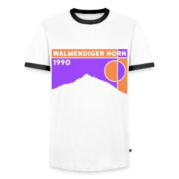 Berg Walmendinger Horn Vorarlberg Wandern Andenken - Männer Kontrast-T-Shirt - Weiß/Schwarz - Vorne - AI Model Female 172 light (172cm) & AI Model Male 178 dark (178cm)