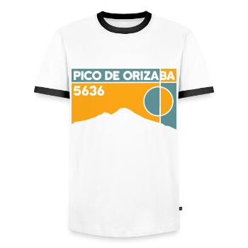 Pico de Orizaba Citlaltépetl Climb Mexico - Men's Ringer Shirt - white/black - Front - AI Model Female 172 light (172cm) & AI Model Male 178 dark (178cm)