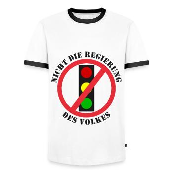 Ampel Nicht die Regierung des Volkes - Männer Kontrast-T-Shirt - Weiß/Schwarz - Vorne - AI Model Female 172 light (172cm) & AI Model Male 178 dark (178cm)