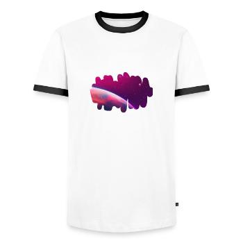 Panorama galactique - T-shirt contrasté Homme - blanc/noir - Devant - AI Model Female 172 light (172cm) & AI Model Male 178 dark (178cm)