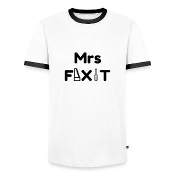 Bricolage / Basteln / Handwerker / DIY - Männer Kontrast-T-Shirt - Weiß/Schwarz - Vorne - AI Model Female 172 light (172cm) & AI Model Male 178 dark (178cm)