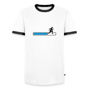 chargement chargement chargement course de sport s - T-shirt contrasté Homme - blanc/noir - Devant - AI Model Female 172 light (172cm) & AI Model Male 178 dark (178cm)