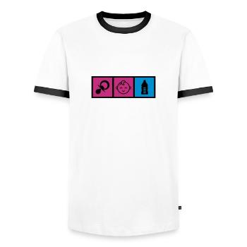 Nursery Nurse Kinderpflegerin Puéricultrice Baby - Men's Ringer Shirt - white/black - Front - AI Model Female 172 light (172cm) & AI Model Male 178 dark (178cm)