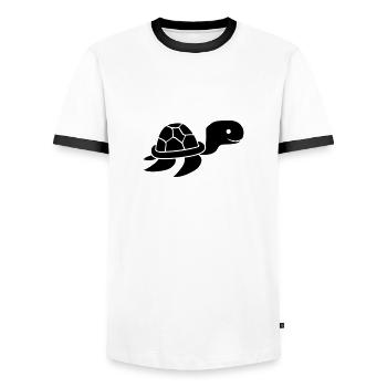 noir petit jeune bébé sous l'eau nager plongée mer - T-shirt contrasté Homme - blanc/noir - Devant - AI Model Female 172 light (172cm) & AI Model Male 178 dark (178cm)