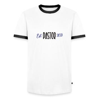Pastor 2025 Geistlicher Glaube Gott Jesus Kirche - Männer Kontrast-T-Shirt - Weiß/Schwarz - Vorne - AI Model Female 172 light (172cm) & AI Model Male 178 dark (178cm)